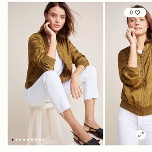 Anthropologie Maeve Silky Bomber Jacket, Size XSmall